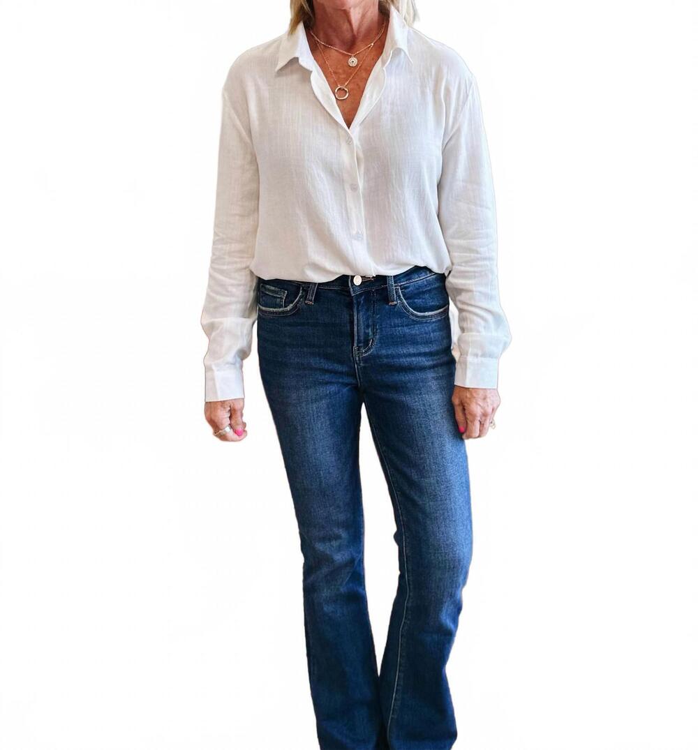 NEW SUPREME FASHION the clarity shirt button down loose blouse in white